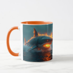 Fantasy Cute Fire Shark Sea Mug