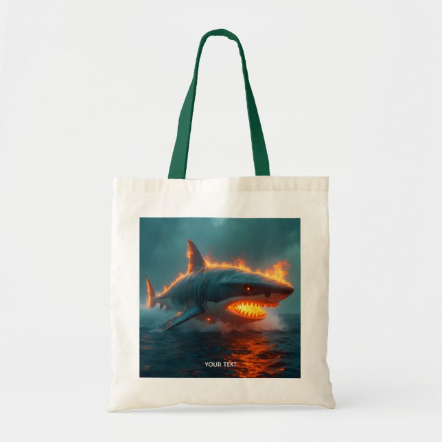 Fantasy Cute Fire Shark Sea Tote Bag (Front)