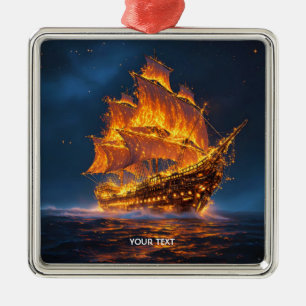 Fantasy Cute Fire Ship Sea Metal Tree Decoration