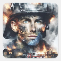 Fantasy Cute Firefighter Fighting Fire