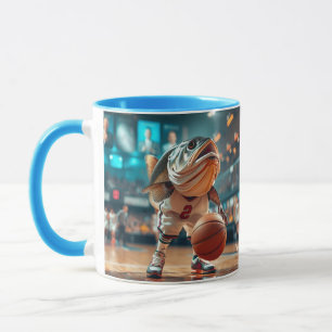 Fantasy Cute Fish Playing Basketball Mug