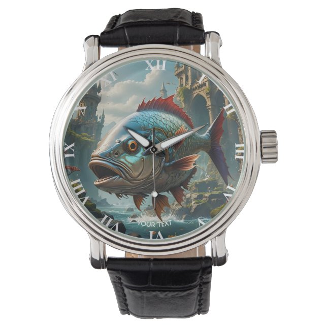 Fantasy Cute Fish Sea Ruins Watch (Front)