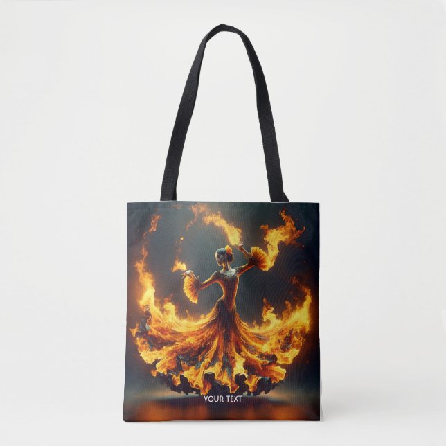 Fantasy Cute Flamenco Girl Dancing Tote Bag (Front)