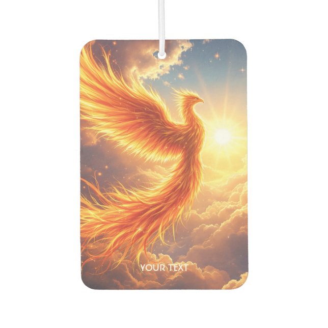 Fantasy Cute Flaming Phoenix Rises Car Air Freshener (Front)