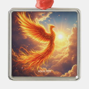 Fantasy Cute Flaming Phoenix Rises Metal Tree Decoration