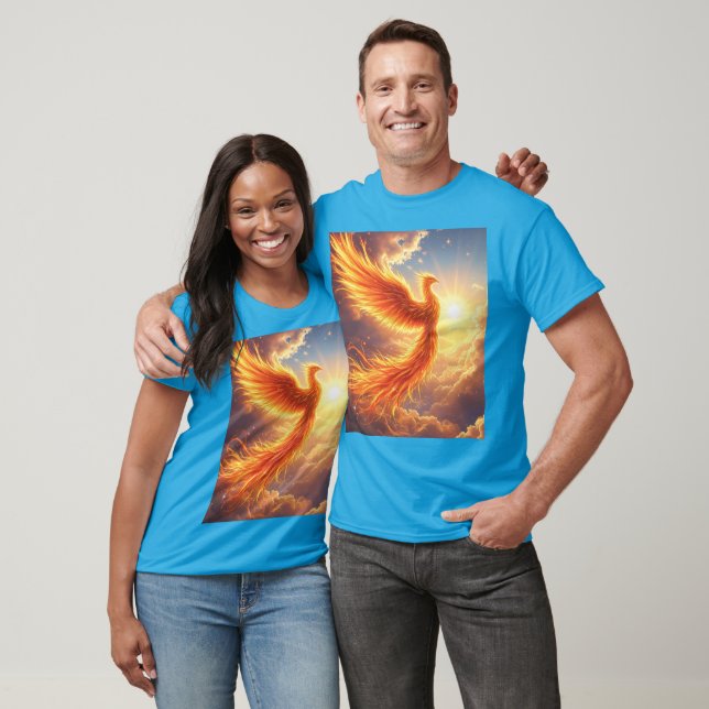 Fantasy Cute Flaming Phoenix Rises T-Shirt (Unisex)