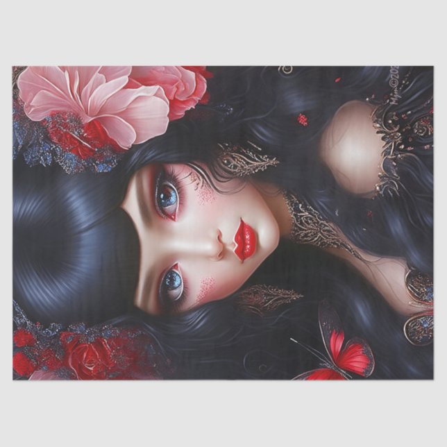 Fantasy Cute Flower Fairy Princess Decoupage Tissue Paper (Front)