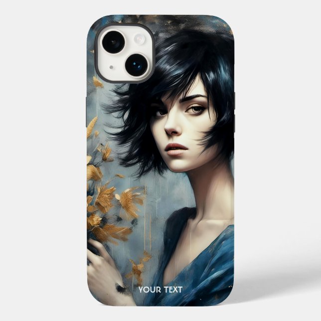 Fantasy Cute Flowers Girl Oil Case-Mate iPhone Case (Back)
