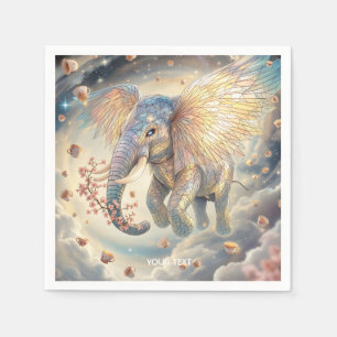 Fantasy Cute Flying Elephant Sakura Napkin