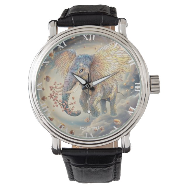 Fantasy Cute Flying Elephant Sakura Watch (Front)
