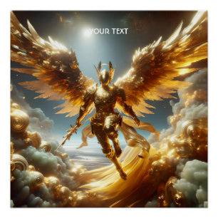 Fantasy Cute Flying Winged Warrior Poster