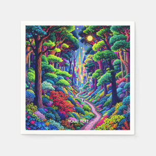 Fantasy Cute Forest And City Napkin
