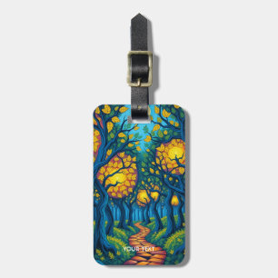 Fantasy Cute Forest Orange Road Luggage Tag