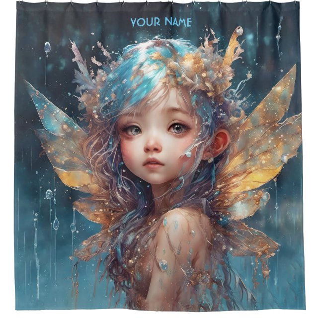 Fantasy Cute Forest Rainy Fairy Shower Curtain (Front)