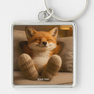 Fantasy Cute Fox And Socks Key Ring