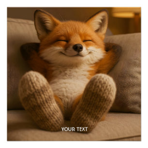 Fantasy Cute Fox And Socks Poster