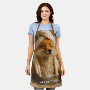 Fantasy Cute Fox In Spa Apron
