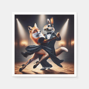 Fantasy Cute Fox Rabbit Tango Napkin