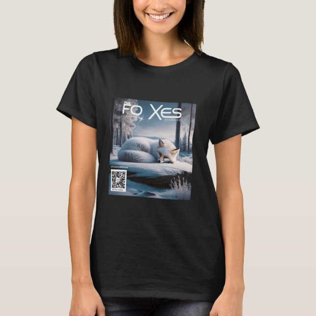 Fantasy Cute Fox Winter Magazine T-Shirt (Front)