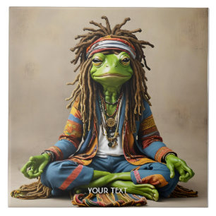 Fantasy Cute Frog Dreads Meditation Tile