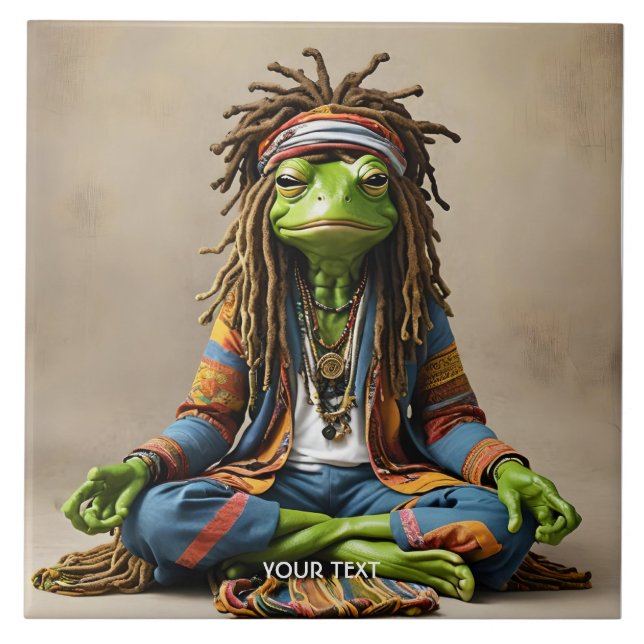 Fantasy Cute Frog Dreads Meditation Tile (Front)