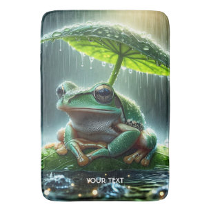 Fantasy Cute Frog Leaf Umbrella Bath Mat