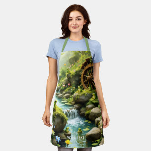 Fantasy Cute Frog River Forest Apron