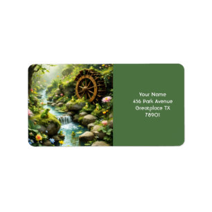 Fantasy Cute Frog River Forest  Label