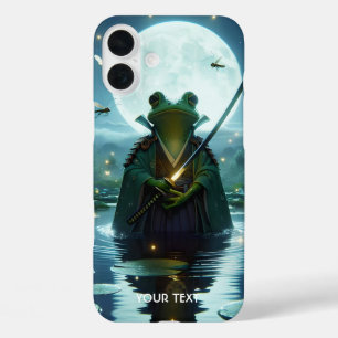 Fantasy Cute Frog Samurai Katana iPhone 16 Plus Case