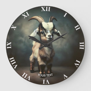 Fantasy Cute Funny Baby Goat Large Clock