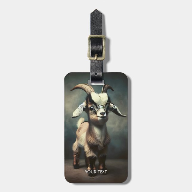 Fantasy Cute  Funny Baby Goat Luggage Tag (Front Vertical)