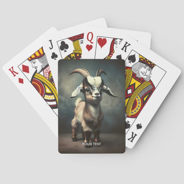 Fantasy Cute  Funny Baby Goat Playing Cards (Back)