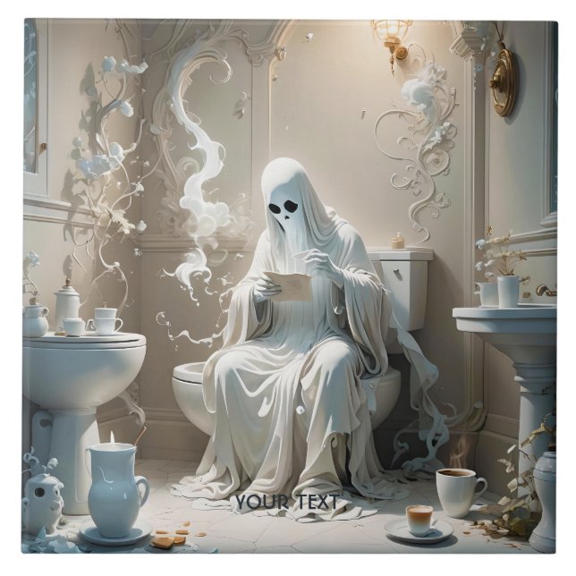Fantasy Cute Ghost Bathroom Paper Tile (Front)