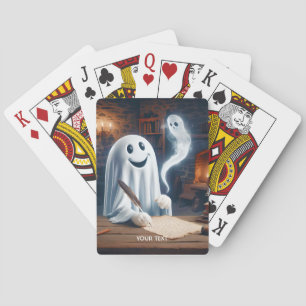 Fantasy Cute Ghost Writing Feather Playing Cards