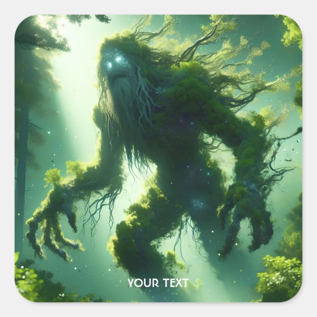 Fantasy Cute Giant Forest Tree Square Sticker (Front)