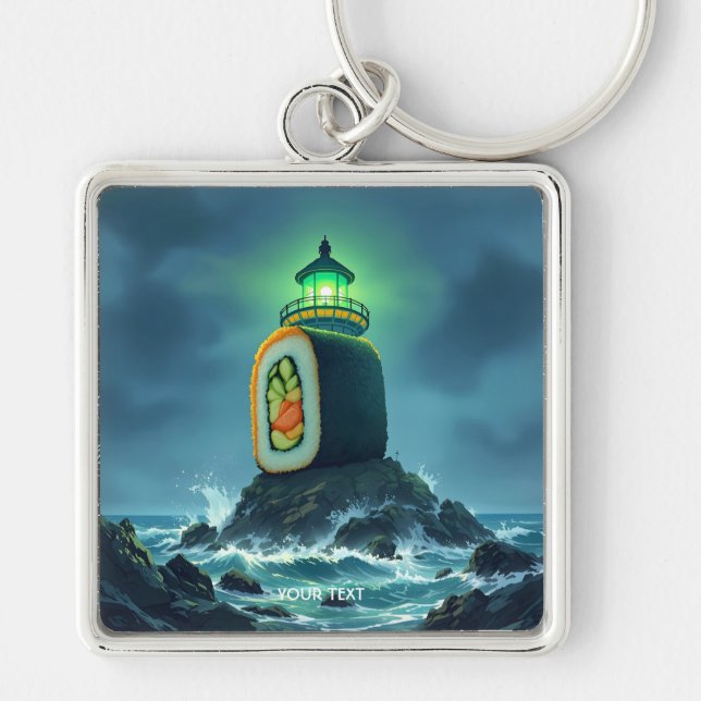 Fantasy Cute Giant Sushi Lighthouse Key Ring (Front)