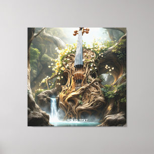 Fantasy Cute Giant Violin Forest Canvas Print