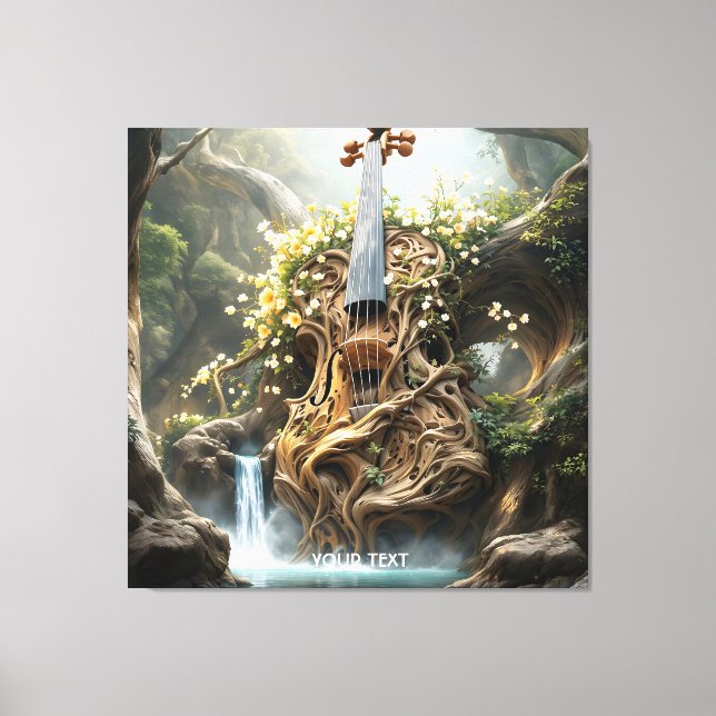 Fantasy Cute Giant Violin Forest Canvas Print (Front)
