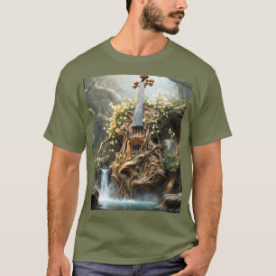 Fantasy Cute Giant Violin Forest T-Shirt