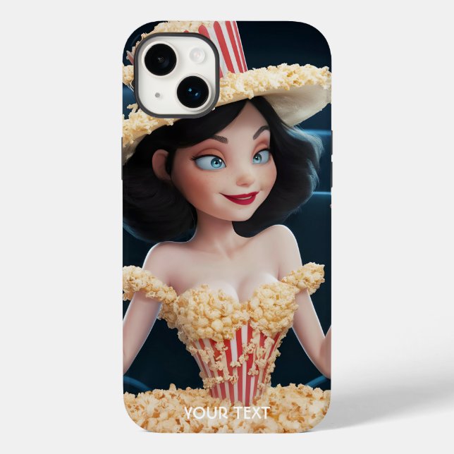Fantasy Cute Girl Cinema Popcorn Case-Mate iPhone Case (Back)