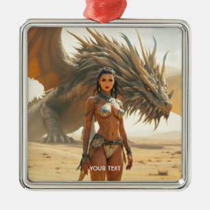 Fantasy Cute Girl Dragon Desert Metal Tree Decoration
