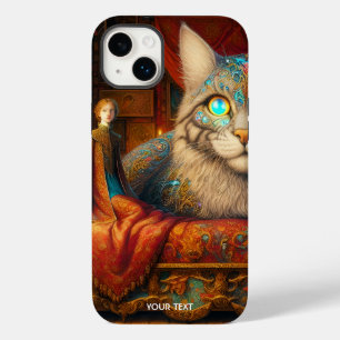 Fantasy Cute Girl Huge Cat Case-Mate iPhone 14 Plus Case