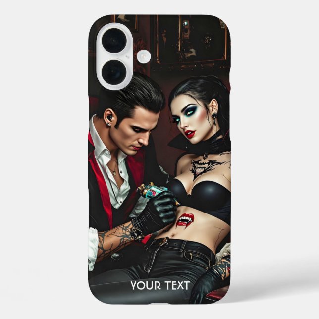 Fantasy Cute Girl Man Tattoo Case-Mate iPhone Case (Back)