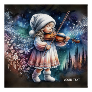 Fantasy Cute Girl Music Violin Poster
