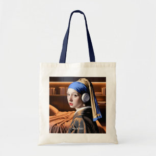 Fantasy Cute Girl Pearl Headphones Tote Bag