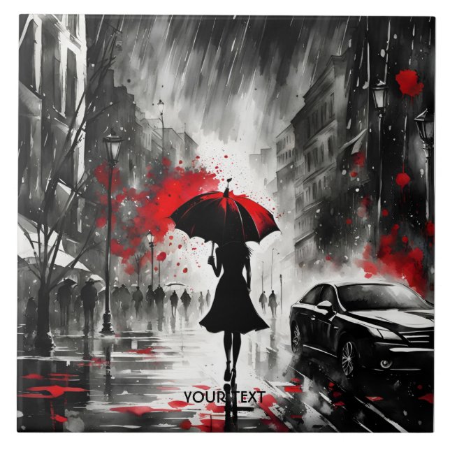 Fantasy Cute Girl Rain Umbrella Tile (Front)