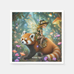 Fantasy Cute Girl Riding Panda Napkin