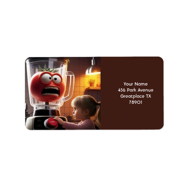 Fantasy Cute Girl Tomato Blender Label (Front)