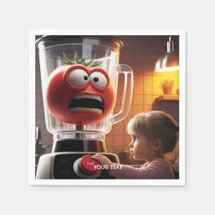 Fantasy Cute Girl Tomato Blender Napkin