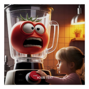 Fantasy Cute Girl Tomato Blender Poster